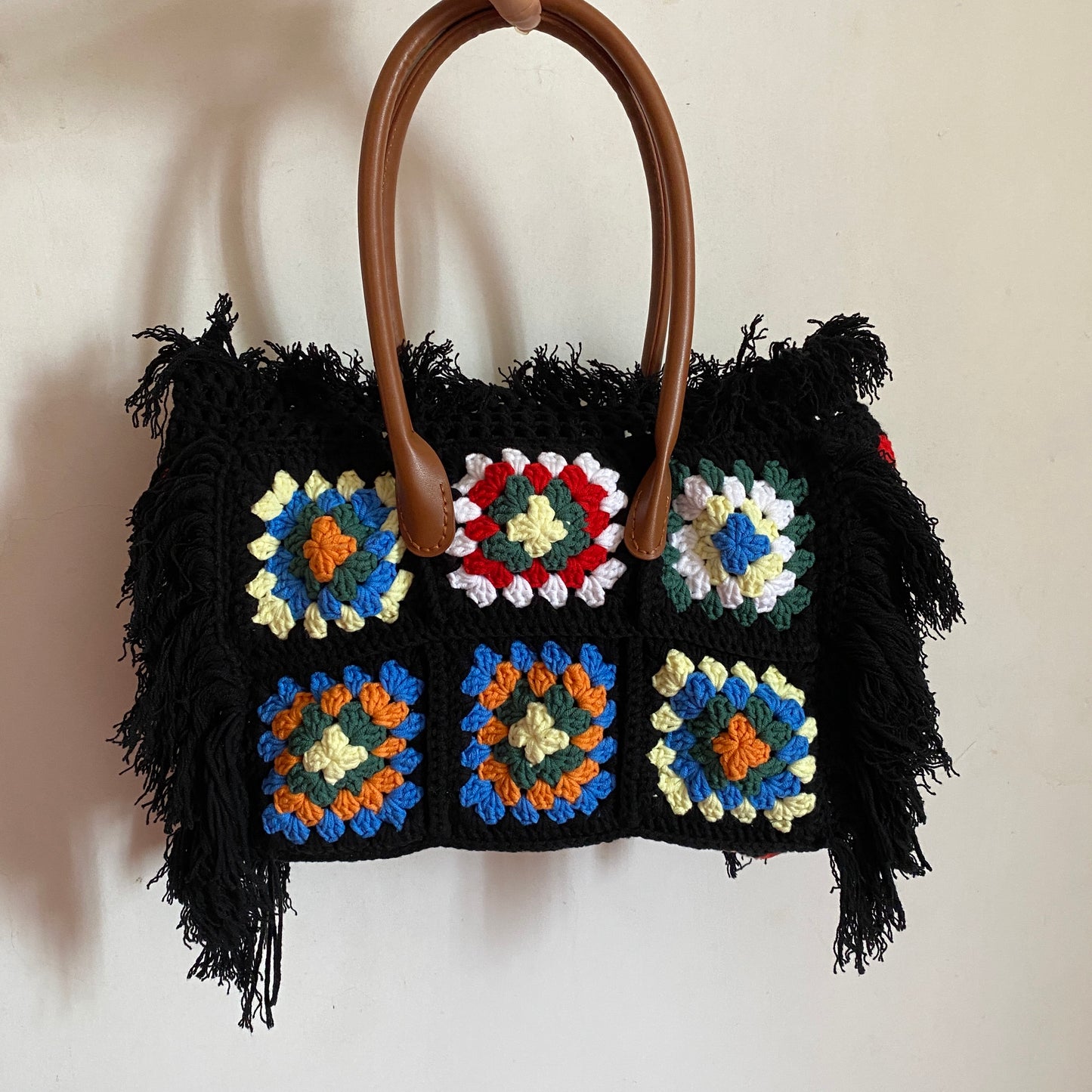 Handmade Colorful Crochet Chic Granny Tote