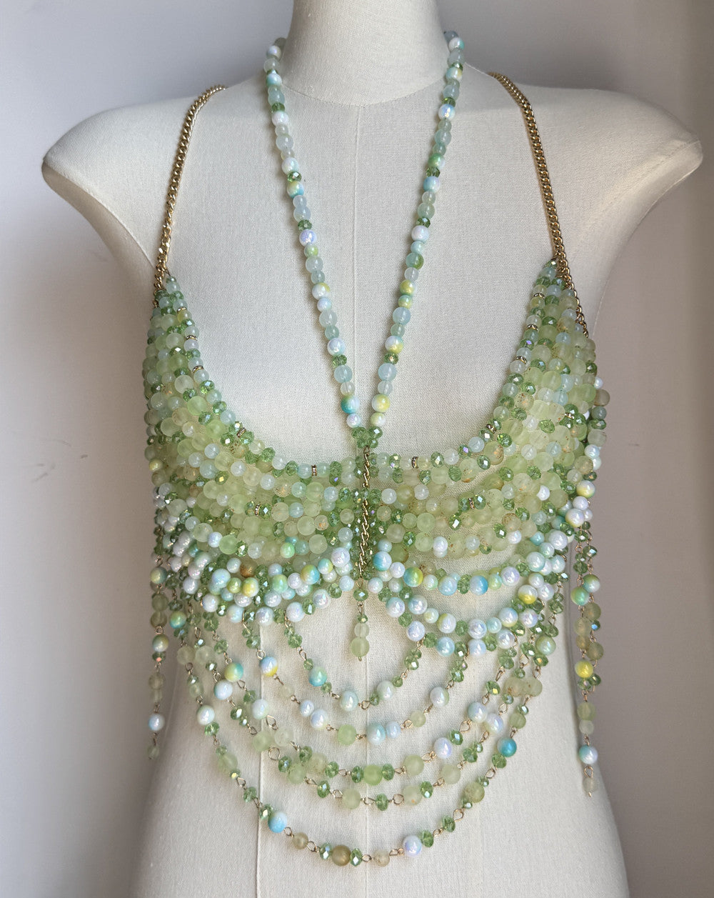 Green Beaded Chest