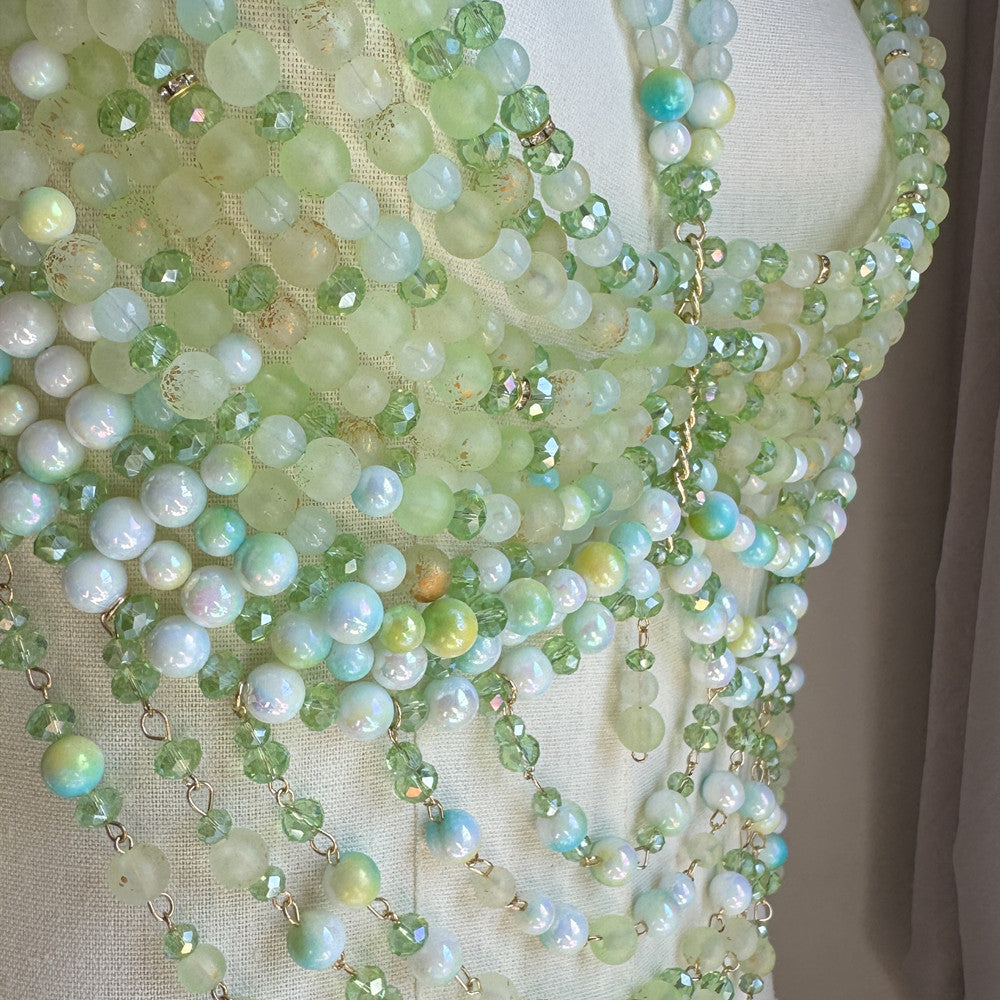 Green Beaded Chest