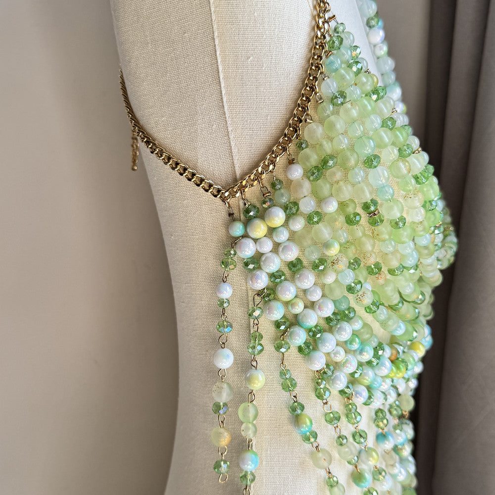 Green Beaded Chest