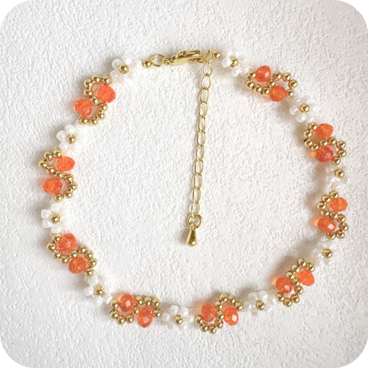 Floral Bracelet Orange