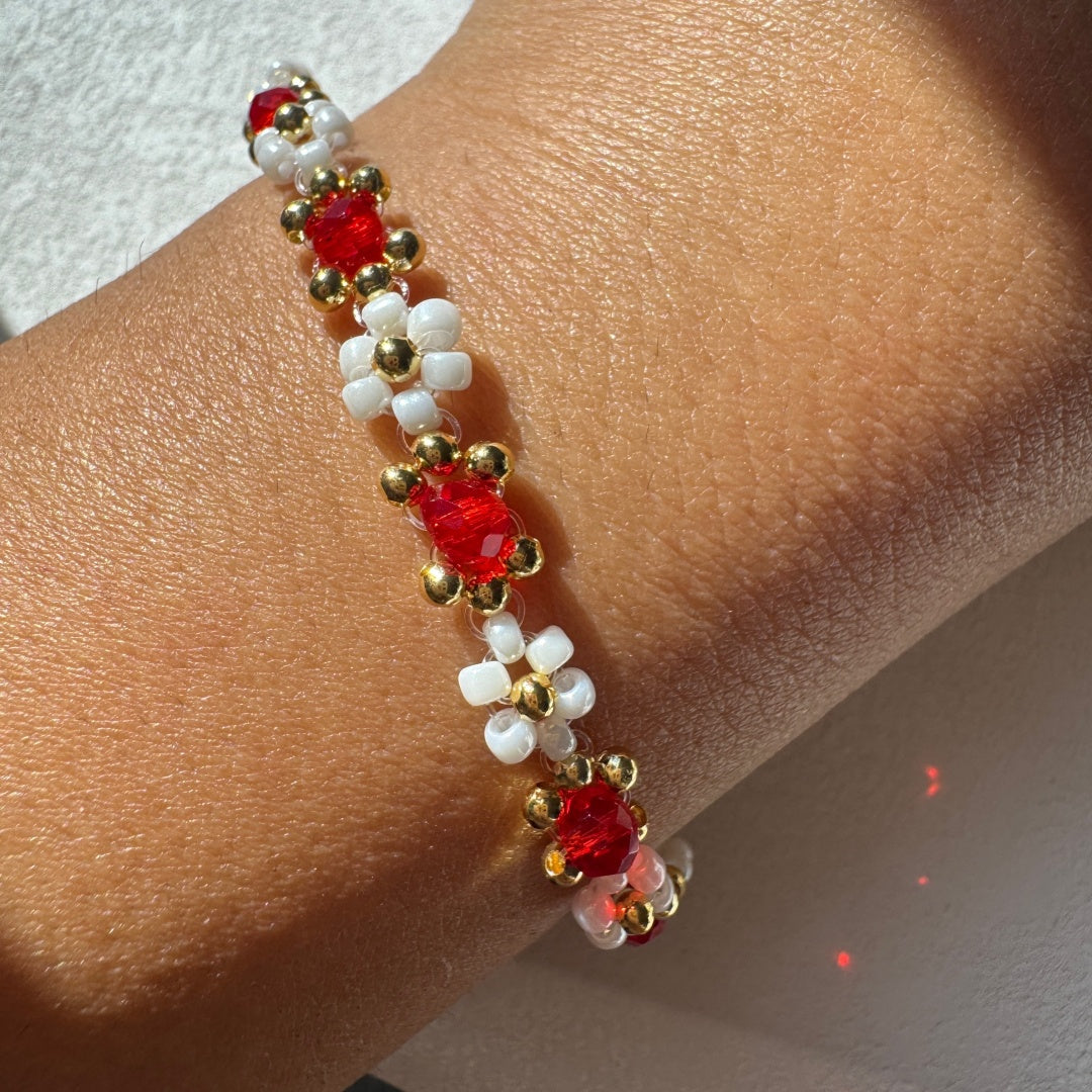 Daisy Bracelet Red