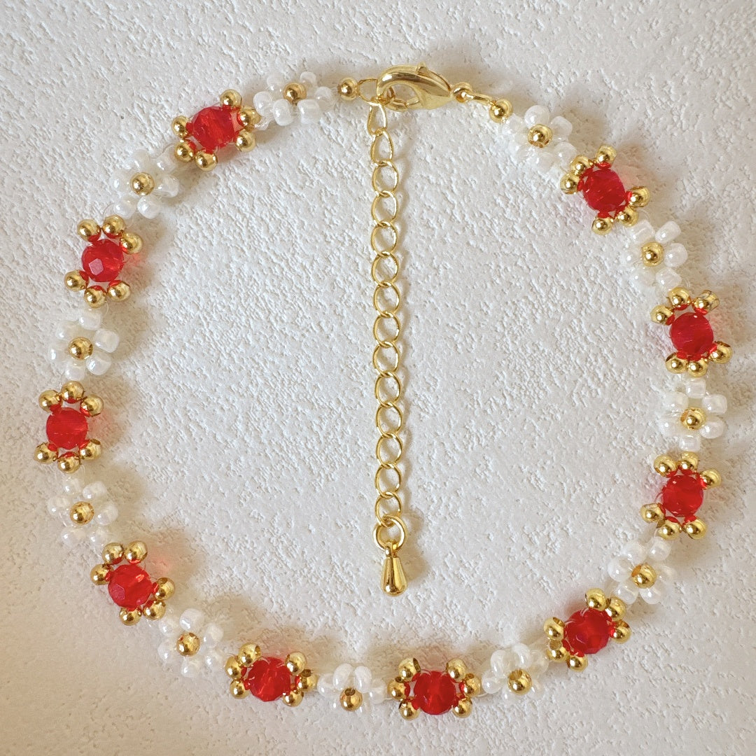 Daisy Bracelet Red