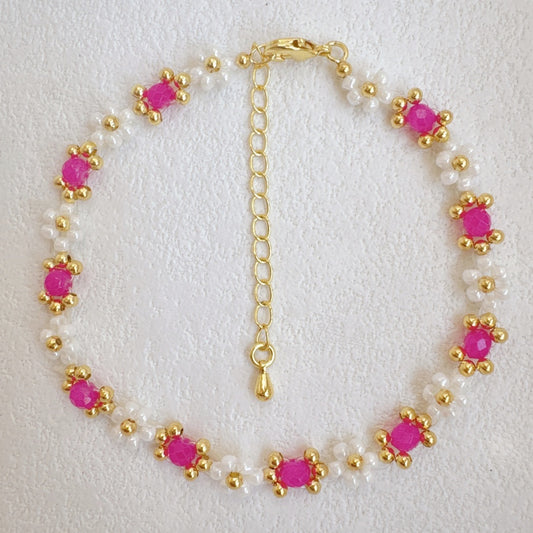 Daisy Bracelet Rose Red