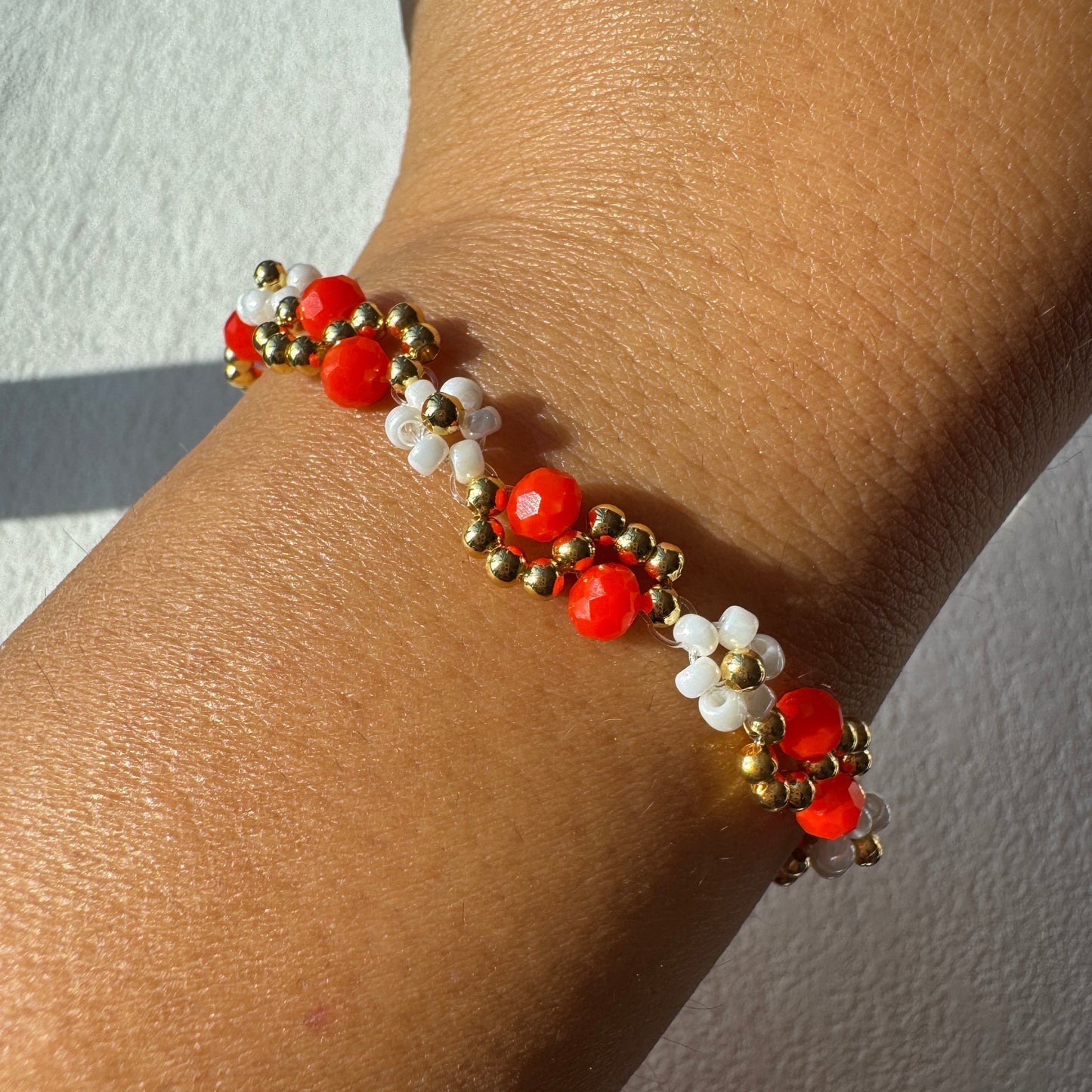 Floral Bracelet Deep Orange