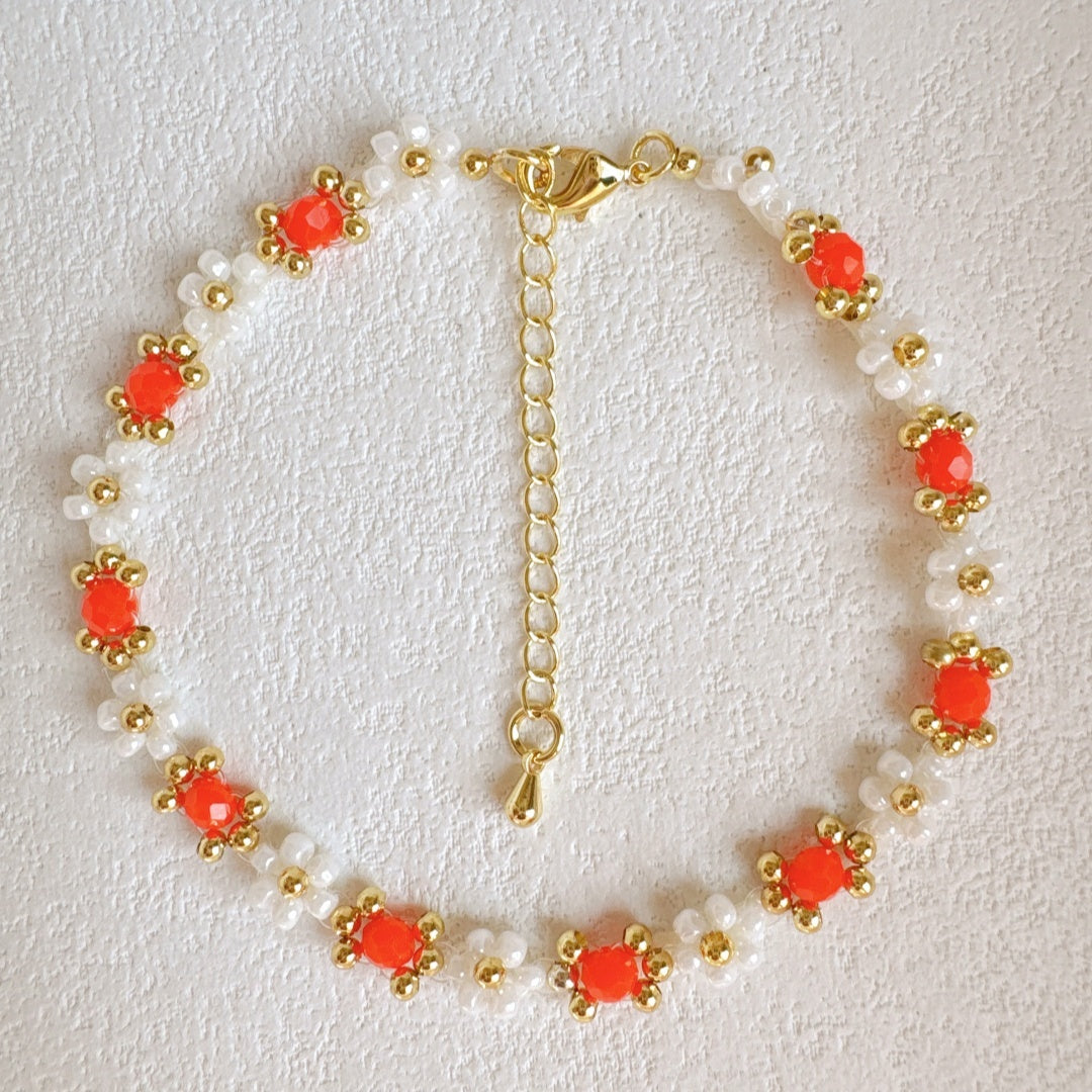 Daisy Bracelet Deep Orange