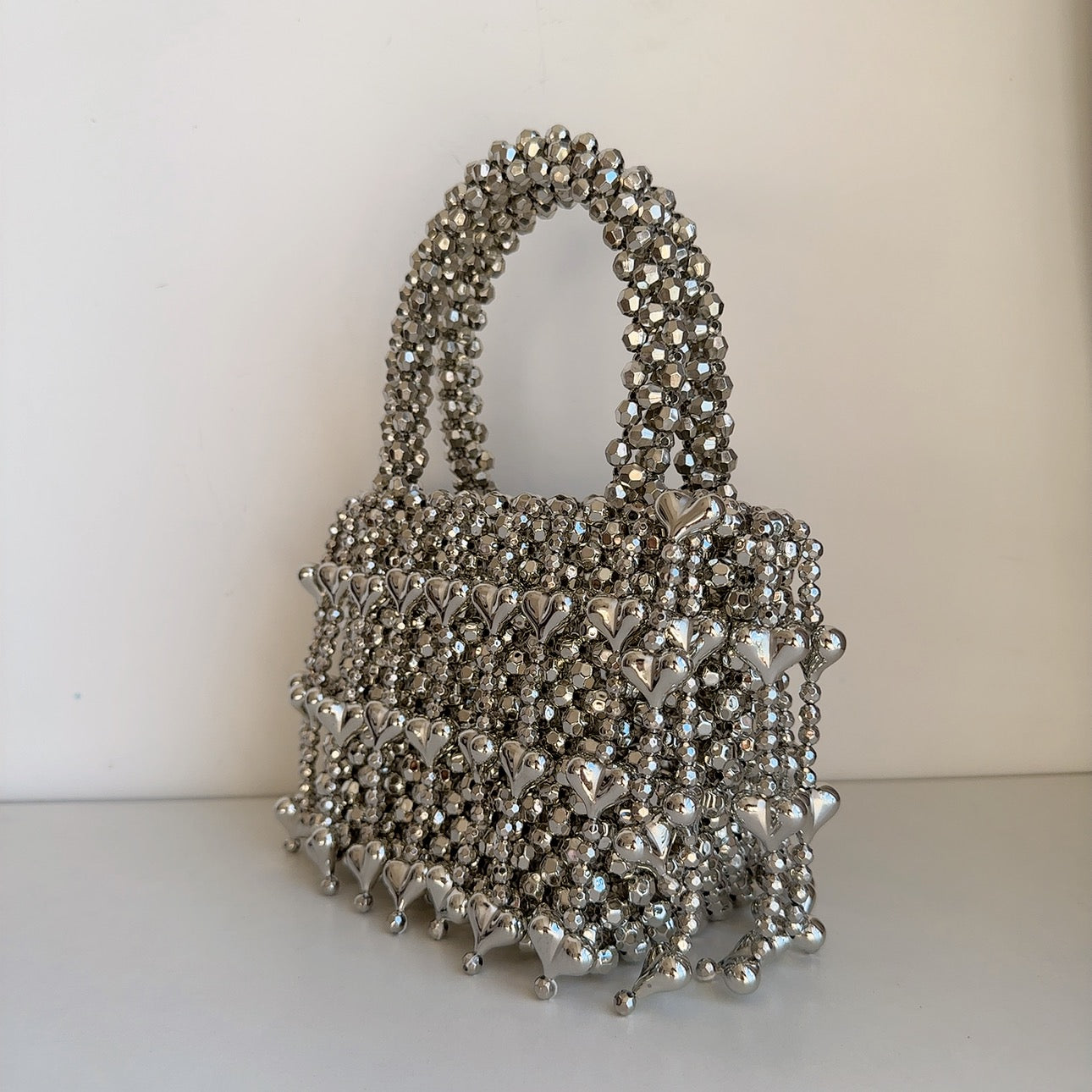 Silver Bead Purses With Tassel