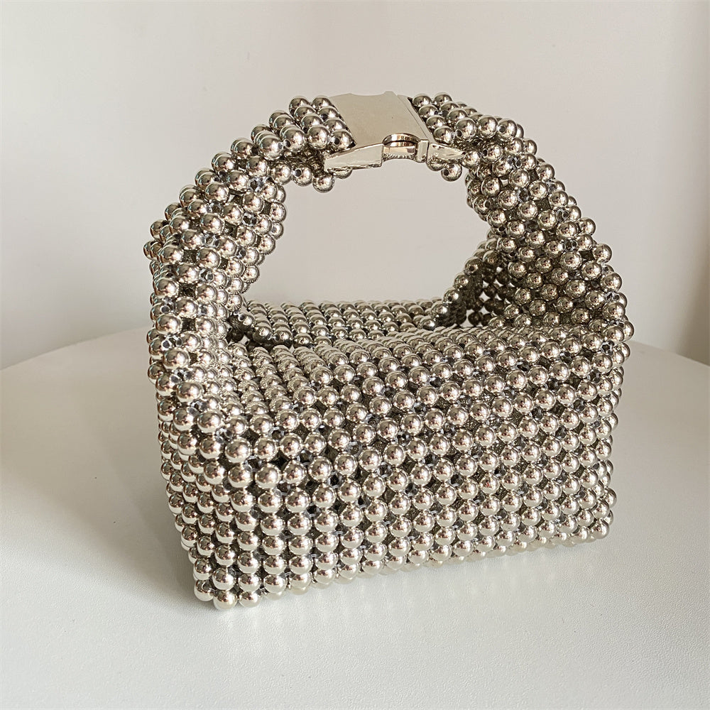 Handmade Silver Beaded Bag