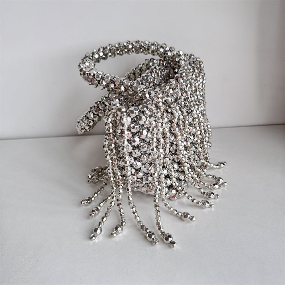 Handmade Silver Bag With Tassel