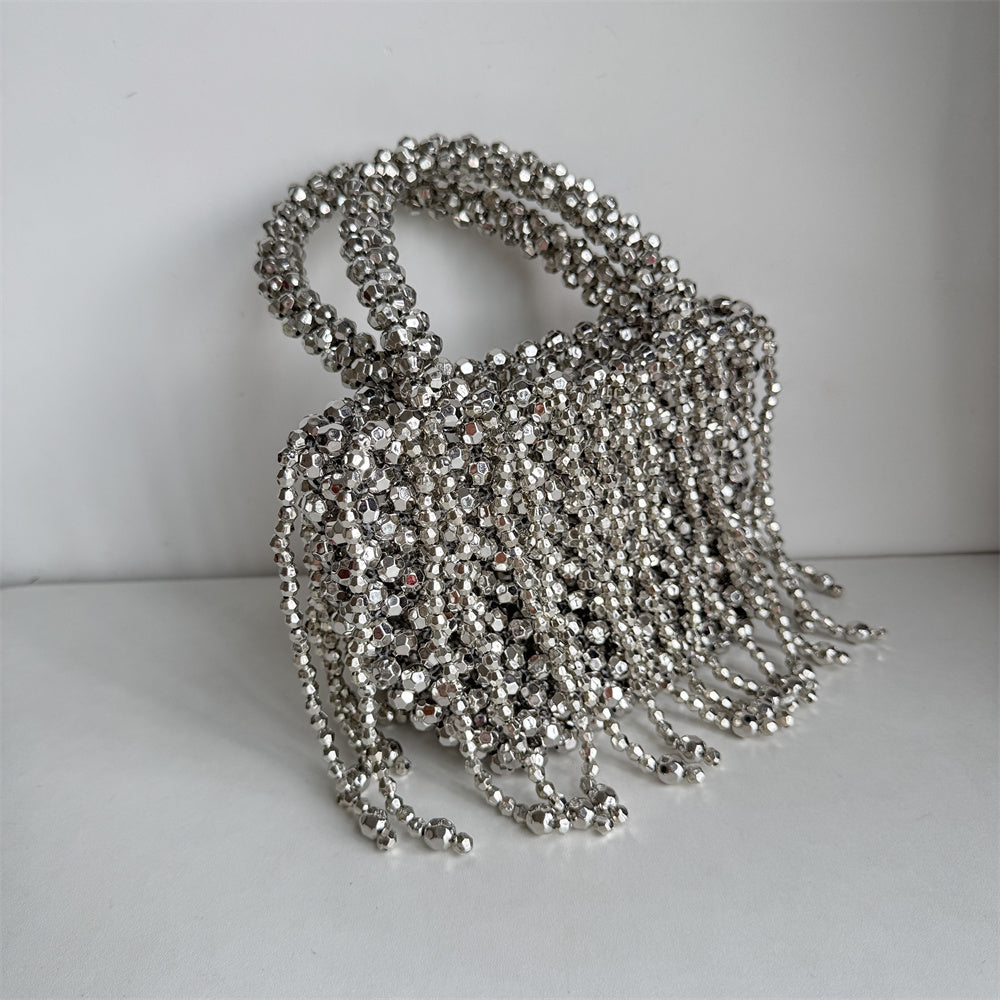 Handmade Silver Bag With Tassel