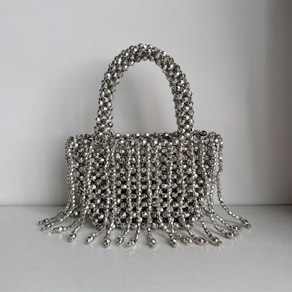 Handmade Silver Bag With Tassel