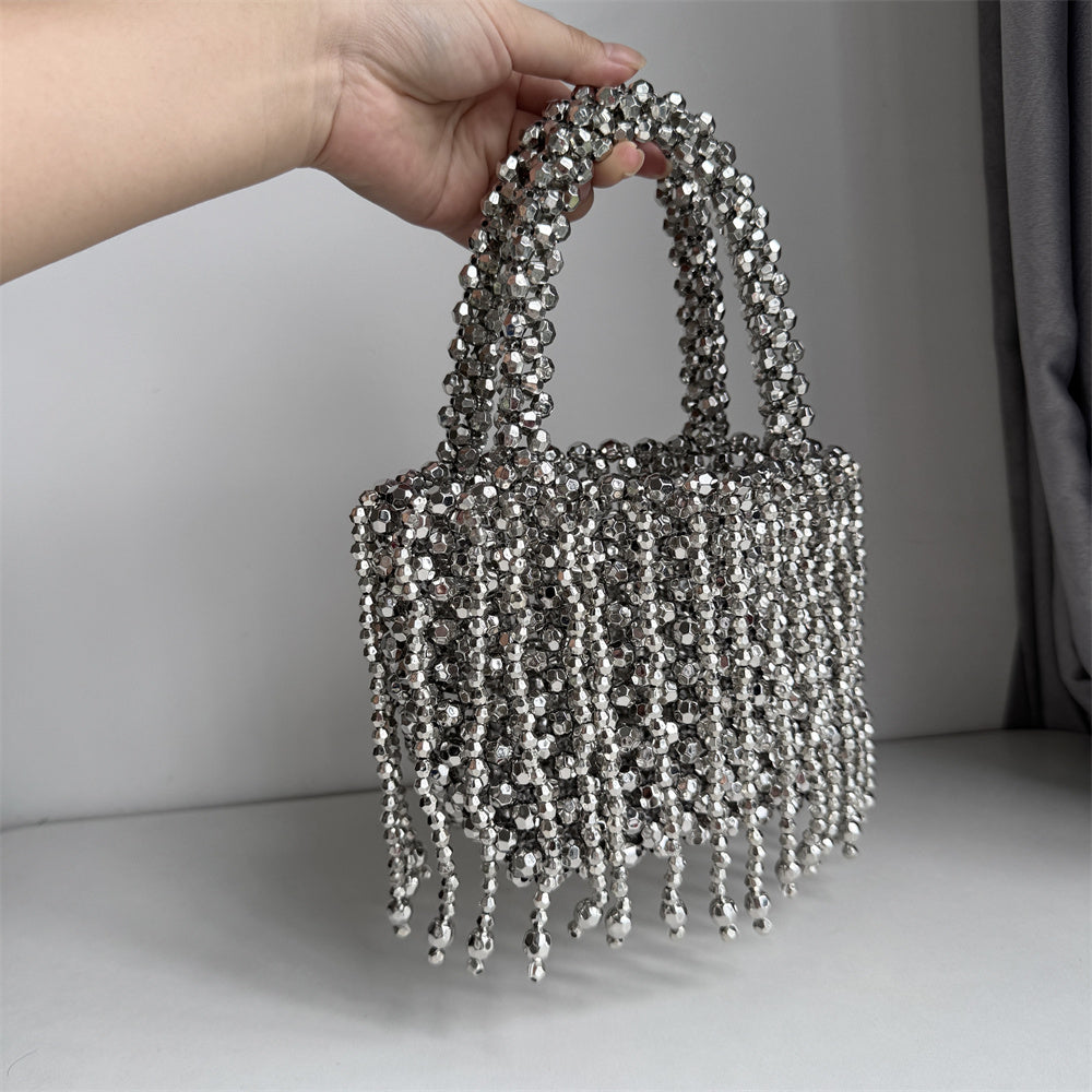 Handmade Silver Bag With Tassel